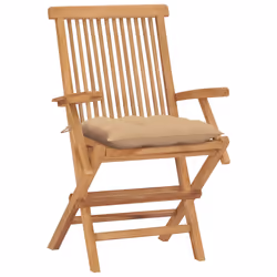 VidaXL 3065635 chaise d'extérieur Terrace Siège rembourré Teck Beige