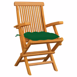 VidaXL 3065637 chaise d'extérieur Terrace Siège rembourré Teck Vert