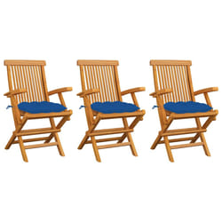 VidaXL 3065642 chaise d'extérieur Terrace Siège rembourré Teck Bleu