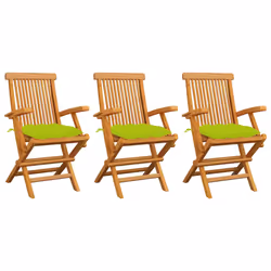 VidaXL 3065643, Terrace, Siège rembourré, Teck, Vert, Polyester, 550 mm