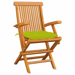 VidaXL 3065643 chaise d'extérieur Terrace Siège rembourré Teck Vert
