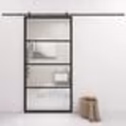 vidaXL Porte coulissante Aluminium et verre ESG 102,5x205 cm Noir