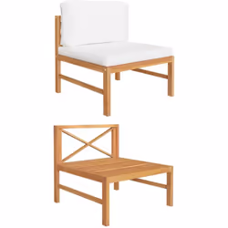 Ce canapé central en bois, se démarquant par son design et ses coussins moelleux, est un excellent supplément à votre jardin, ...