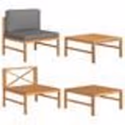 vidaXL Salon de jardin 2 pcs avec coussins gris foncé Bois de teck - TU