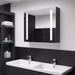 VidaXL 325544 miroir de salle de bain et armoire de rangement pour évier