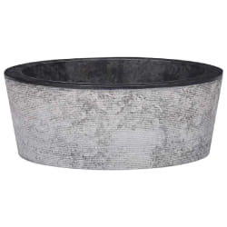 vidaXL Lavabo Noir Ø40x15 cm Marbre - TU