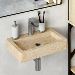 Vidaxl - Lavabo mural crème 38x24x6,5 cm marbre