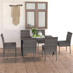 Vidaxl - Ensemble à manger de jardin 7 pcs Résine tressée Gris