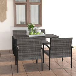 Vidaxl - Ensemble à manger de jardin 5 pcs Résine tressée Gris