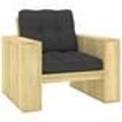 VidaXL 3065741 chaise d'extérieur Terrace Siège rembourré Bois de pin Anthracite