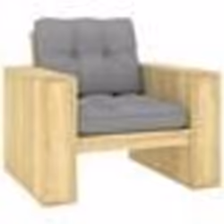 vidaXL Chaise de jardin avec coussins gris Bois de pin imprégné - TU