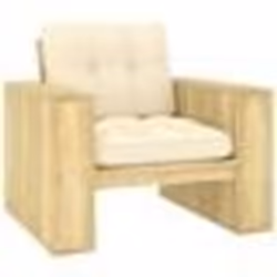 vidaXL Chaise de jardin avec coussins crème Bois de pin imprégné - TU
