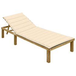 VidaXL 3065821 chaise d'extérieur Linge Siège rembourré Bois de pin Crème