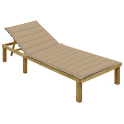 VidaXL 3065822 chaise d'extérieur Linge Siège rembourré Bois de pin Beige