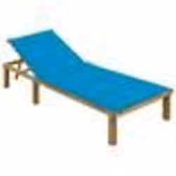 vidaXL Chaise longue avec coussin bleu Bois de pin imprégné - TU
