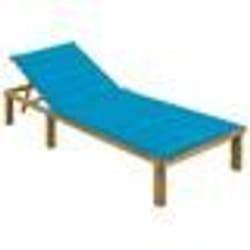 vidaXL Chaise longue avec coussin bleu Bois de pin imprégné - TU