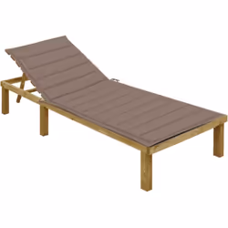 Cette chaise longue en bois avec coussin combine style et fonctionnalité et ajoute une touche de charme rustique à votre espa ...