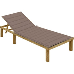 Vidaxl - Chaise longue avec coussin taupe Bois de pin imprégné