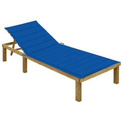 VidaXL 3065829 chaise d'extérieur Linge Siège rembourré Bois de pin Bleu