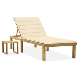 VidaXL 3065836 chaise d'extérieur Linge Siège rembourré Bois de pin Crème