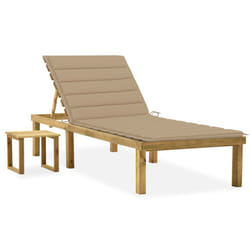 VidaXL 3065837 chaise d'extérieur Linge Siège rembourré Bois de pin Beige