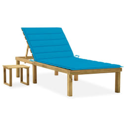 VidaXL 3065838 chaise d'extérieur Linge Siège rembourré Bois de pin Bleu