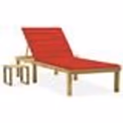 vidaXL Chaise longue de jardin avec table et coussin Pin imprégné - TU