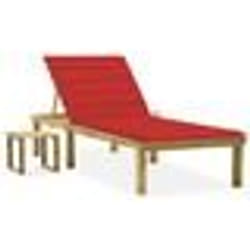 vidaXL Chaise longue de jardin avec table et coussin Pin imprégné - TU