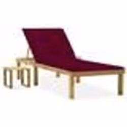 vidaXL Chaise longue de jardin avec table et coussin Pin imprégné - TU