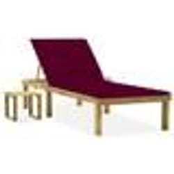 vidaXL Chaise longue de jardin avec table et coussin Pin imprégné - TU