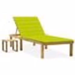 vidaXL Chaise longue de jardin avec table et coussin Pin imprégné - TU