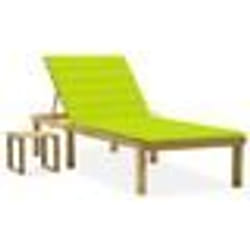 vidaXL Chaise longue de jardin avec table et coussin Pin imprégné - TU