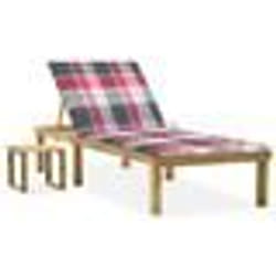 vidaXL Chaise longue de jardin avec table et coussin Pin imprégné - TU