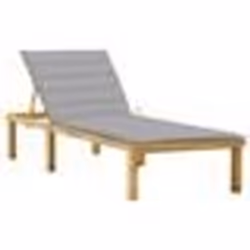 vidaXL Chaise longue avec coussin gris Bois de pin imprégné - TU