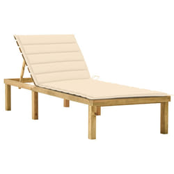 VidaXL 3065851 chaise d'extérieur Linge Siège rembourré Bois de pin Crème