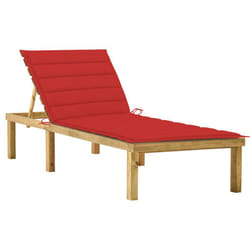 VidaXL 3065855 chaise d'extérieur Linge Siège rembourré Bois de pin Rouge