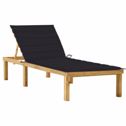VidaXL 3065856, Linge, Siège rembourré, Bois de pin, Noir, Polyester, 2 m