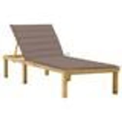 vidaXL Chaise longue avec coussin taupe Bois de pin imprégné - TU