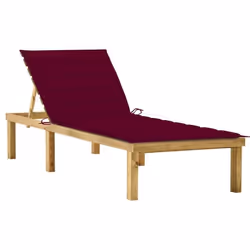 vidaXL Chaise longue avec coussin bordeaux Bois de pin imprégné - TU