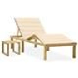 vidaXL Chaise longue de jardin avec table et coussin Pin imprégné - TU