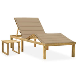 VidaXL 3065867 chaise d'extérieur Linge Siège rembourré Bois de pin Beige