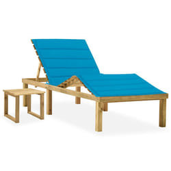 VidaXL 3065868 chaise d'extérieur Linge Siège rembourré Bois de pin Bleu