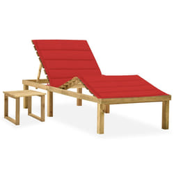 VidaXL 3065870 chaise d'extérieur Linge Siège rembourré Bois de pin Rouge