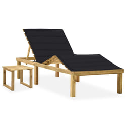 VidaXL 3065871 chaise d'extérieur Linge Siège rembourré Bois de pin Noir