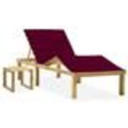 vidaXL Chaise longue de jardin avec table et coussin Pin imprégné - TU