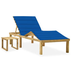 VidaXL 3065874 chaise d'extérieur Linge Siège rembourré Bois de pin Bleu