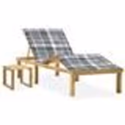 vidaXL Chaise longue de jardin avec table et coussin Pin imprégné - TU