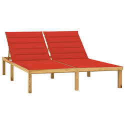 VidaXL 3065885, Linge, Siège rembourré, Bois de pin, Rouge, Polyester, 1380 mm