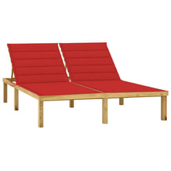 VidaXL 3065885 chaise d'extérieur Linge Siège rembourré Bois de pin Rouge