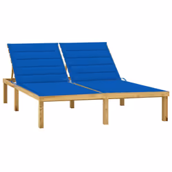 VidaXL 3065889, Linge, Siège rembourré, Bois de pin, Bleu, Polyester, 1380 mm
